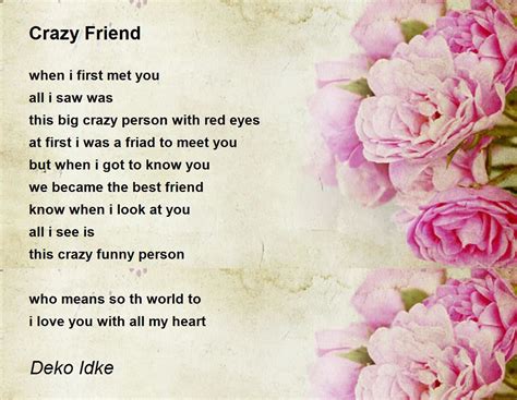 crazy friend crazy friend poem  deko idke