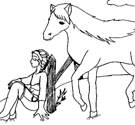 girl  horse coloring page coloringcrewcom