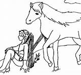 Coloring Horse Girl Pages Coloringcrew Print sketch template