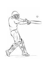 Cricket Coloring Colouring Pages Drawing Bat Player Printable Outline Template Sports Kids Sheet Sketch Game Color Templates Crafts Realistic sketch template