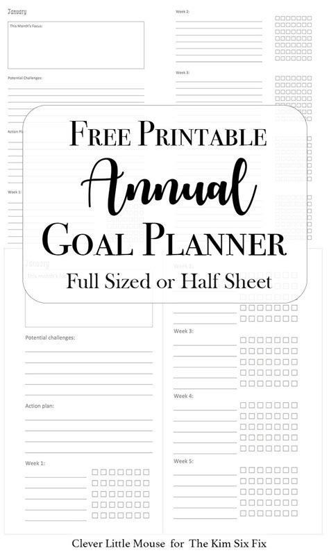 printable annual goal setting worksheets   great   plan