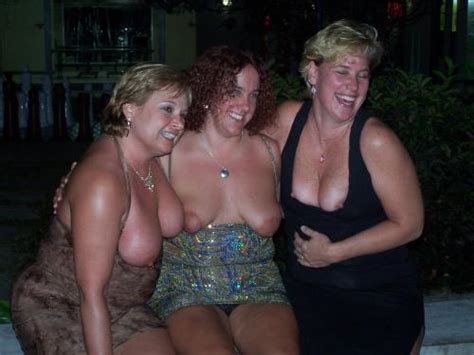 chubby group flashing tits