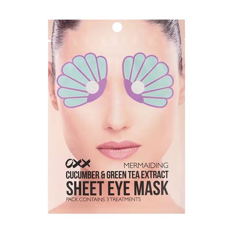 oxx cucumber and green tea extract sheet eye masks 5ml mermaiding kmart