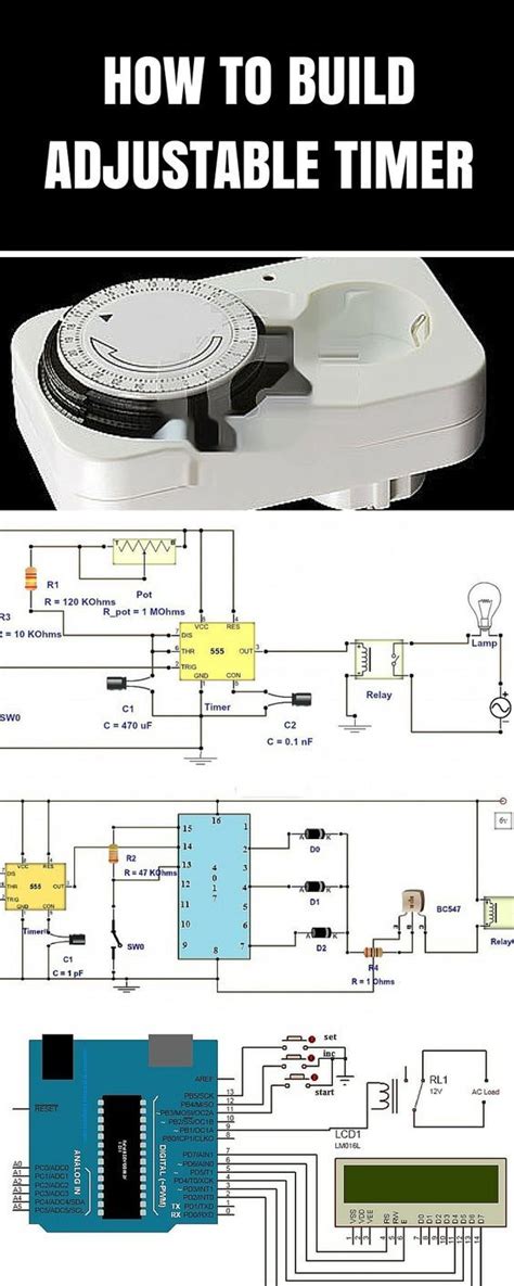 adjustable timer circuit diagram  relay output circuit diagram simple electronic circuits