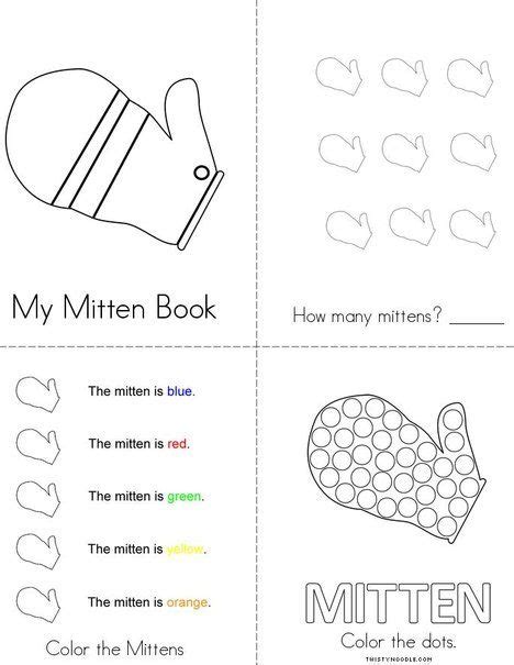mitten book  twistynoodlecom mini books mitten winter books