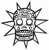 Coloring Skull Tribal Star sketch template