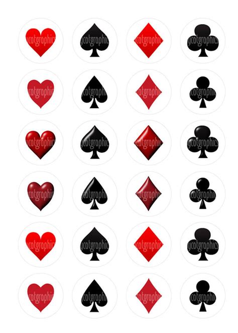 playing card symbols   mm mm   printable etsy