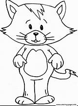 Cat Coloring Pages Standing Animal Printable Print Kids Book sketch template