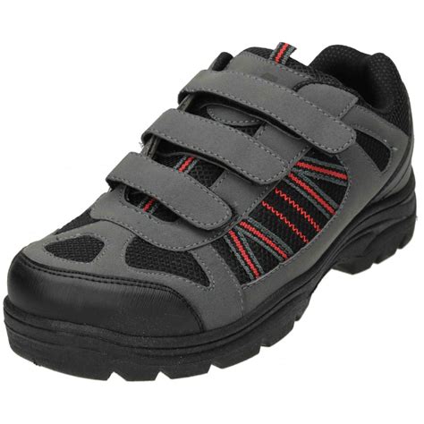 mens velcro hiking boots trail walking trainers shoes mens