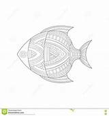 Zentangle Volwassen Tropische Koele Onderwater Boekillustratie Overzeese Vissen sketch template
