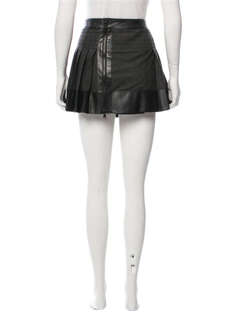 Diesel Black Gold Leather Paneled Mini Skirt Clothing