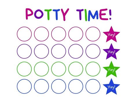 potty training sticker chart  printable