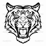 Tiger Face Easy Clip Template sketch template