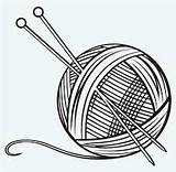 Yarn Wool Drawing Clipart Knitting Needles Ball Lana Clip Vector Wol Laine Stock Knit Cliparts Background Drawings Crochet Pelote Illustrations sketch template