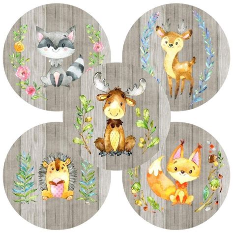 enchanting woodland forest animals stickers set