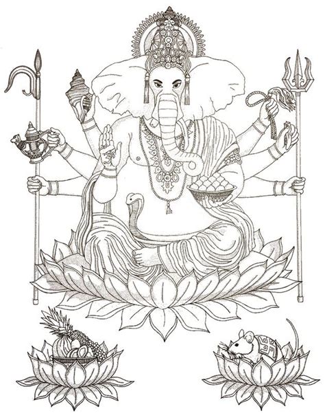 indian elephant coloring pages lord ganesha pinterest indian