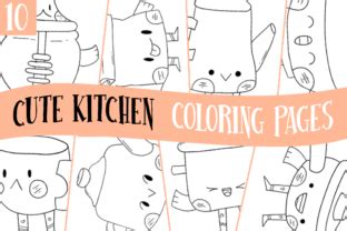 cute kitchen coloring pages  kids kdp graphic  lapiiin center