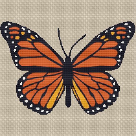 monarch butterfly cross stitch pattern   load  etsy