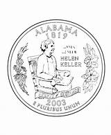 Coloring Helen Keller Alabama Quarter Pages State Women History States Famous Printable Kids Printables Coin Usa Month Print Al Chibi sketch template