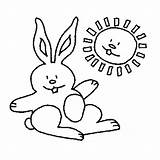 Bunny Coloring Easter Sunny Print sketch template