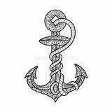 Vector Rope Anchor Adults Coloring Book Illustration Preview sketch template