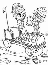 Coloring Pages Ralph Wreck Rush Sugar Racers Princess Disney Cartoon sketch template