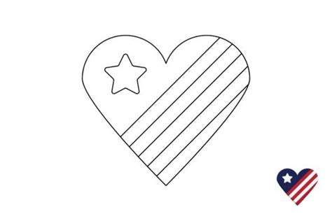 american flag heart coloring pages