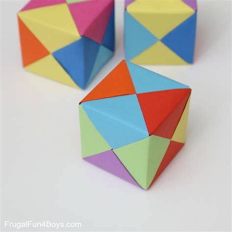fold origami paper cubes frugal fun  boys  girls