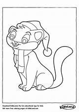 Coloring Scarf Cat Kidloland Worksheets Christmas Pages Printable sketch template