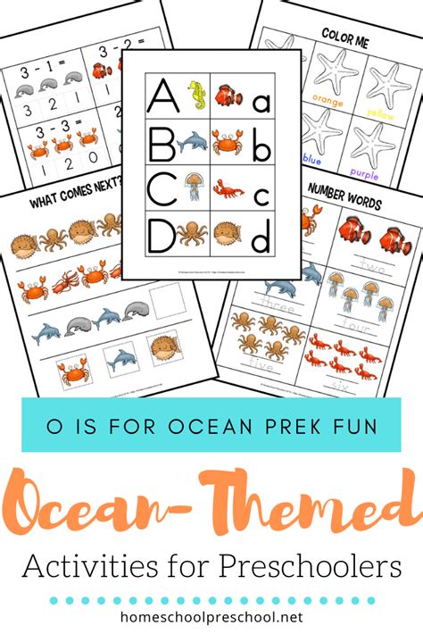 printable ocean worksheets  preschoolers