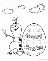 Pages Easter Olaf Spring Coloring Frozen Cartoons sketch template