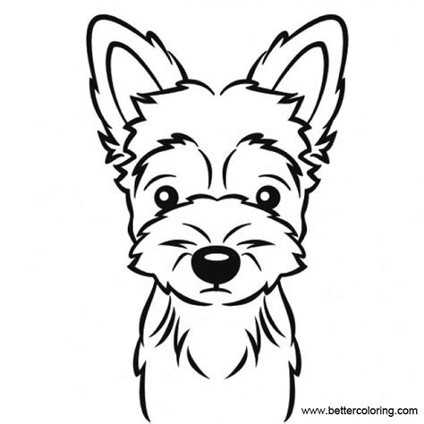 yorkie coloring pages black  white  printable coloring pages