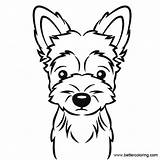 Yorkie Coloring Pages Dog Printable Clipart Drawing Kids Adults Clipartmag Poo Drawings Print Color sketch template