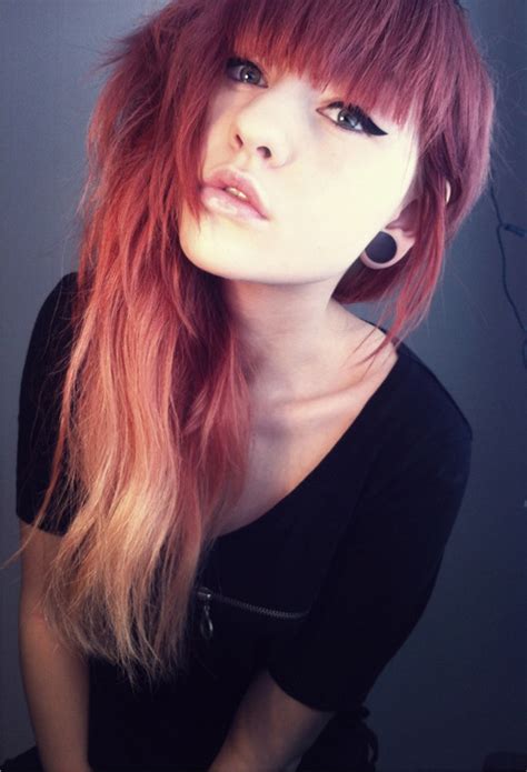 Red Dip Dyed Hair Tumblr