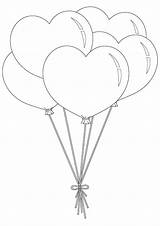 Coloring Pages Balloon Shape Heart sketch template