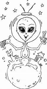 Coloring Peace Alien Aliens Come sketch template