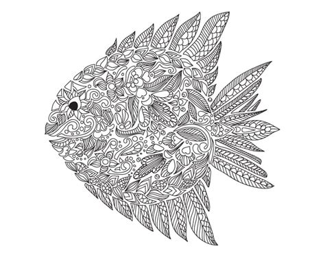 coloring page fish  coloring pages  adults popsugar