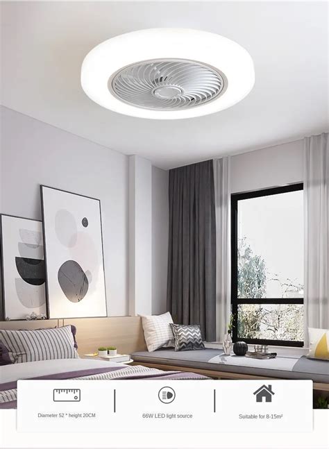 cm air invisible fans lights smart ceiling fan  lamp remote control bedroom decor