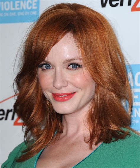 Christina Hendricks Medium Straight Copper Red Hairstyle