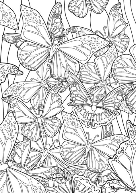 butterfly colouring pages  adults aiko wampler