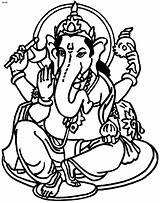 Ganesha Outline Coloring Pages Ganesh Chaturthi Lord Clipart sketch template