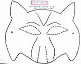 Wolf Mask Printable Face Template Kids Coloring Preschoolers Making sketch template