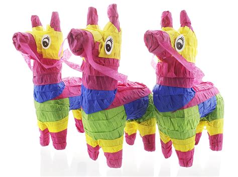 pack   miniature donkey pinatas rainbow donkey mini sized mexican
