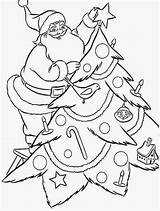 Christmas Tree Coloring Santa Pages Printable Decorating Color Print Sketch Pdf Near  sketch template