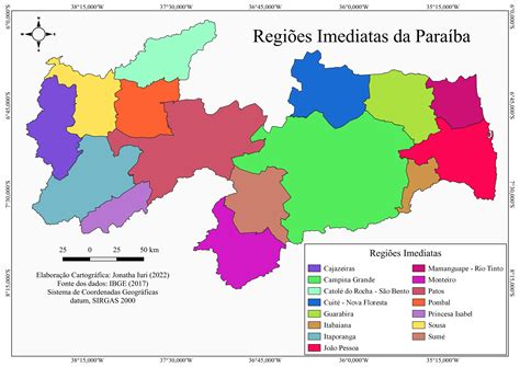 mapa das regioes imediatas da paraiba
