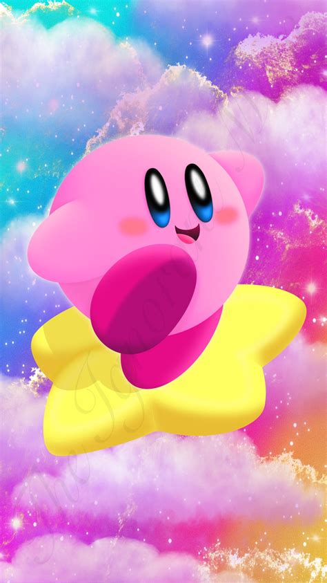 kirby iphone android wallpaper digital  etsy