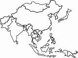 Asia Map Coloring East Color sketch template