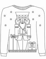 Sweater Ugly Coloring Christmas Pages Nutcracker Colouring Printable Sheets Motif Sweaters Printables sketch template