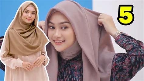tutorial hijab segi empat menutup dada  kekinian terbaru