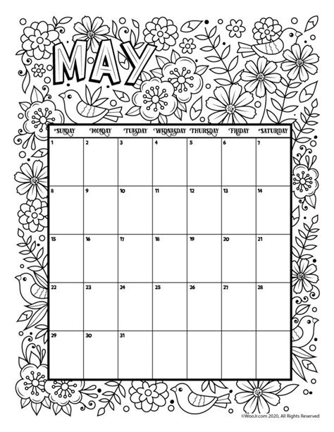 printable coloring calendar     coloring calendar